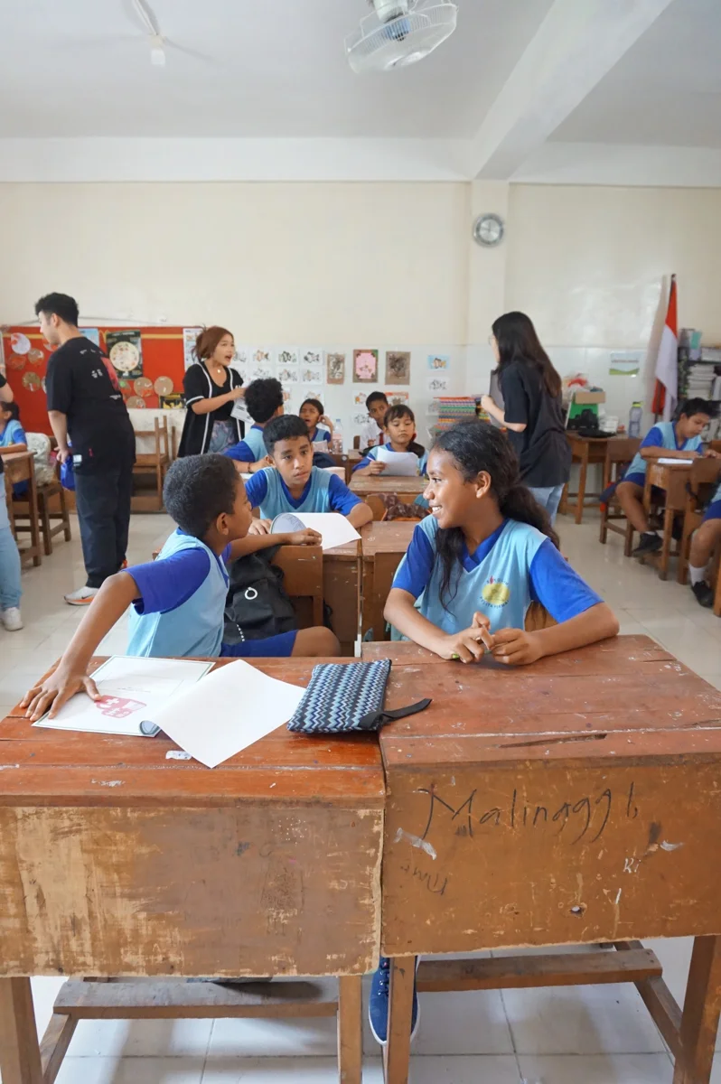 Students learning together at Pelita Permai